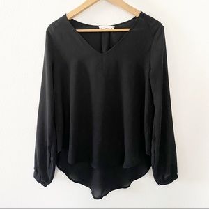 LUSH Black Long Sleeve Blouse